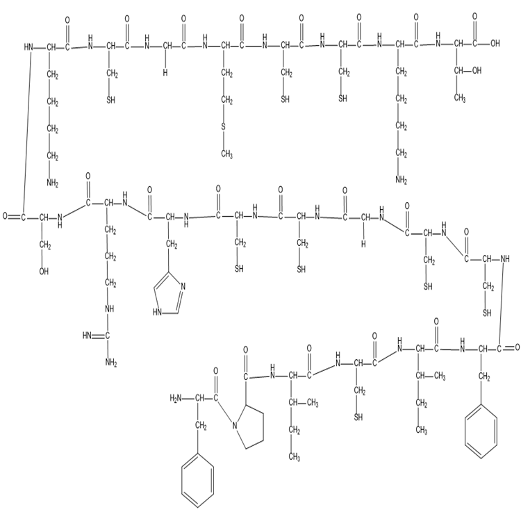 Peptide structure of Hepcidin-22 (human).png